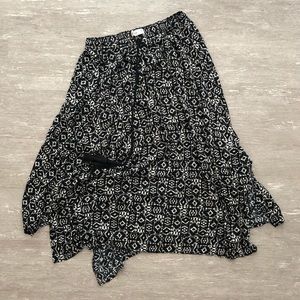 Black and white midi skirt